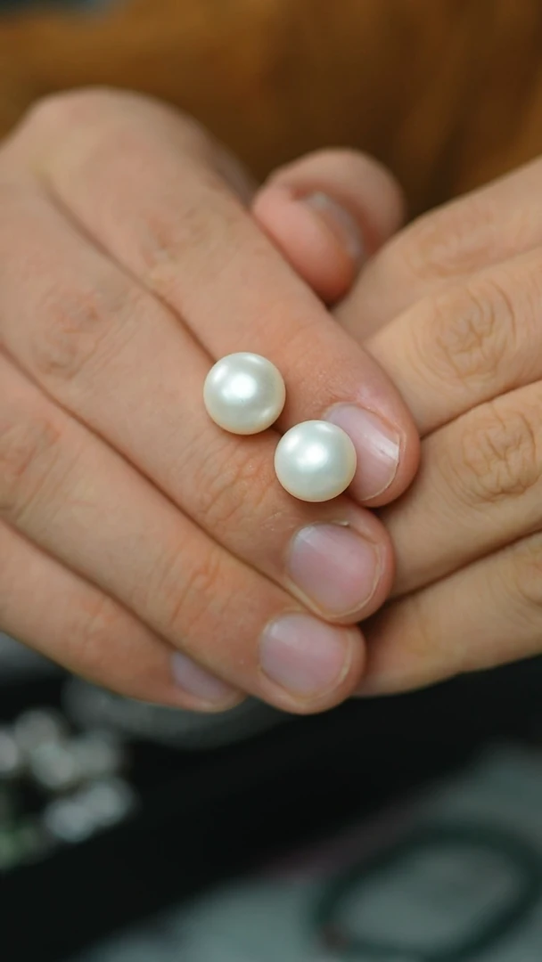 【闪购商品】淡水珍珠耳饰银S925镶嵌50号-耳钉/GG/1