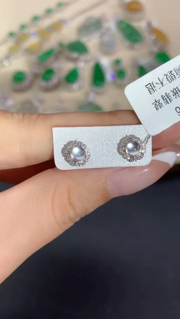 18K金镶嵌翡翠耳饰耳饰|2980多样性发其一