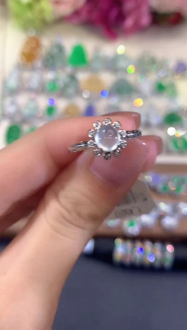 18K金镶嵌戒指翡翠a20多样性一件发货