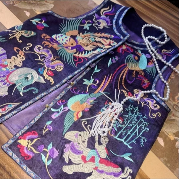 锦绘 芳华设计新中式重工刺绣马甲国风百搭刺绣马甲FH-A009