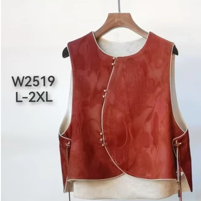 老钱风重磅香云纱新中式国风马甲 Q32W2519-420899