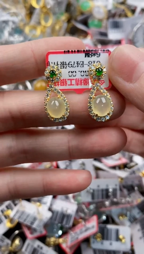 银S925镶嵌戒指翡翠12           10