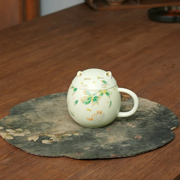 汝窑猫咪创意马克杯 1750