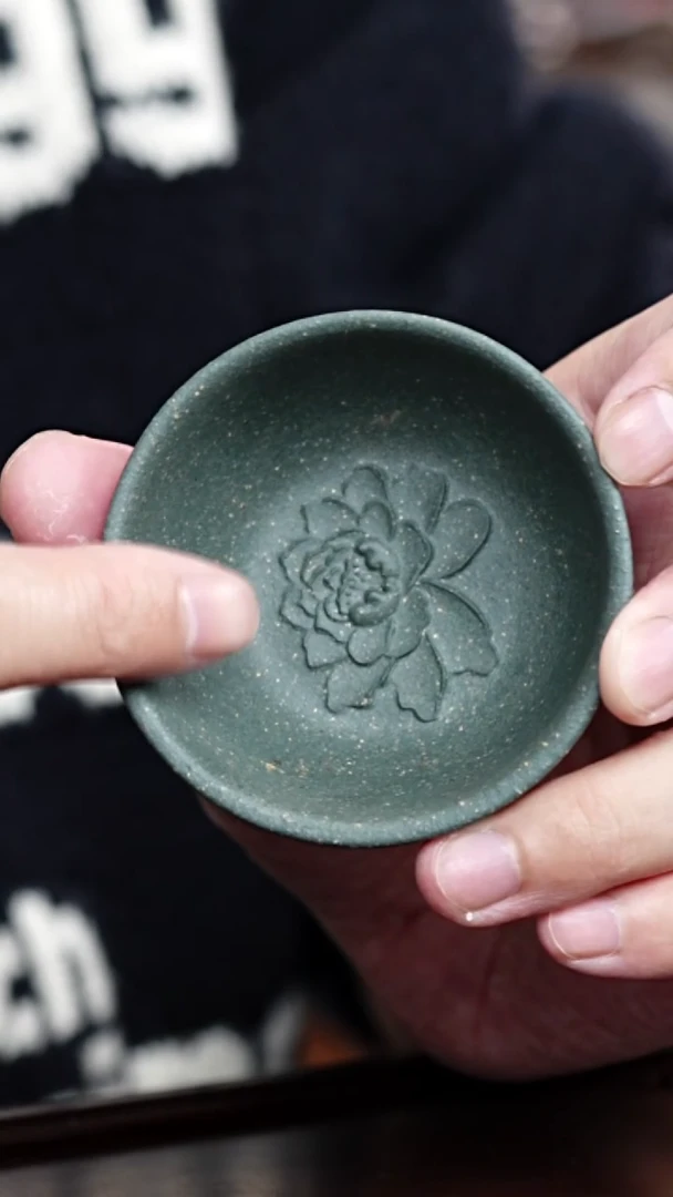 茶壶紫砂全手工紫砂杯绿泥 小绿杯