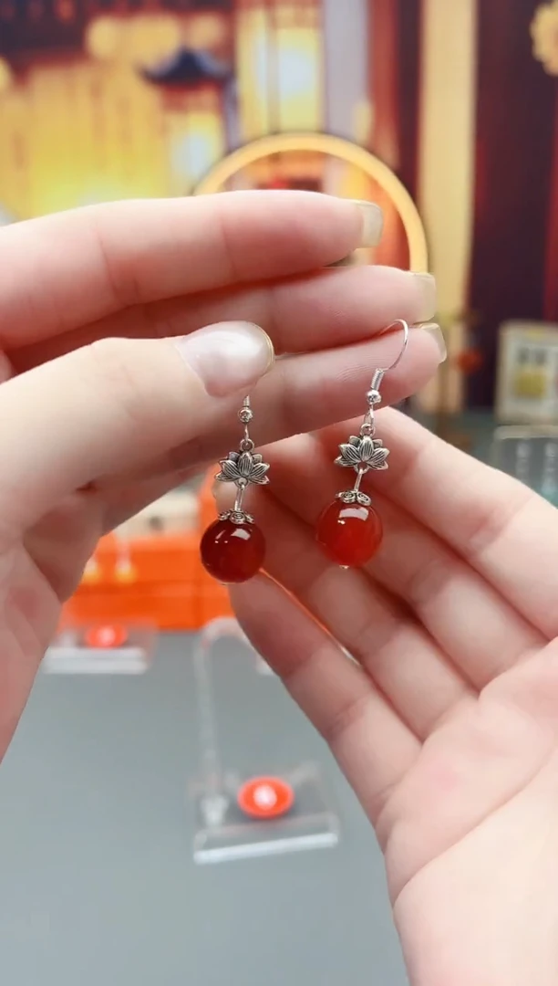 未镶嵌耳钉玛瑙/玉髓718