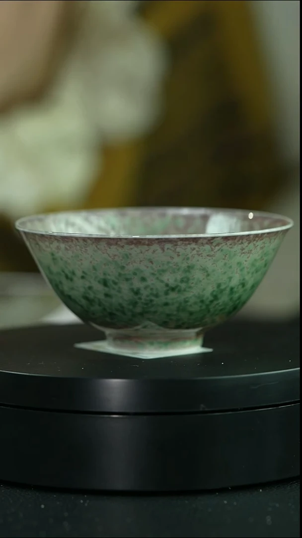 杯庐陵昱西姓名款瓜皮绿文乐杯（9号）