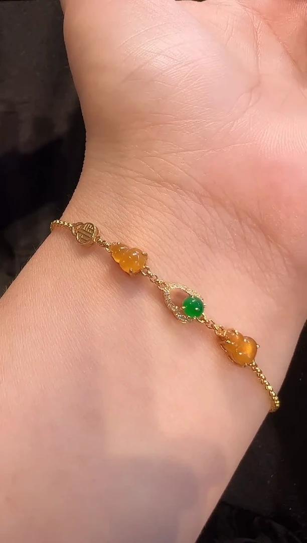 18K金镶嵌手链翡翠AL1手链