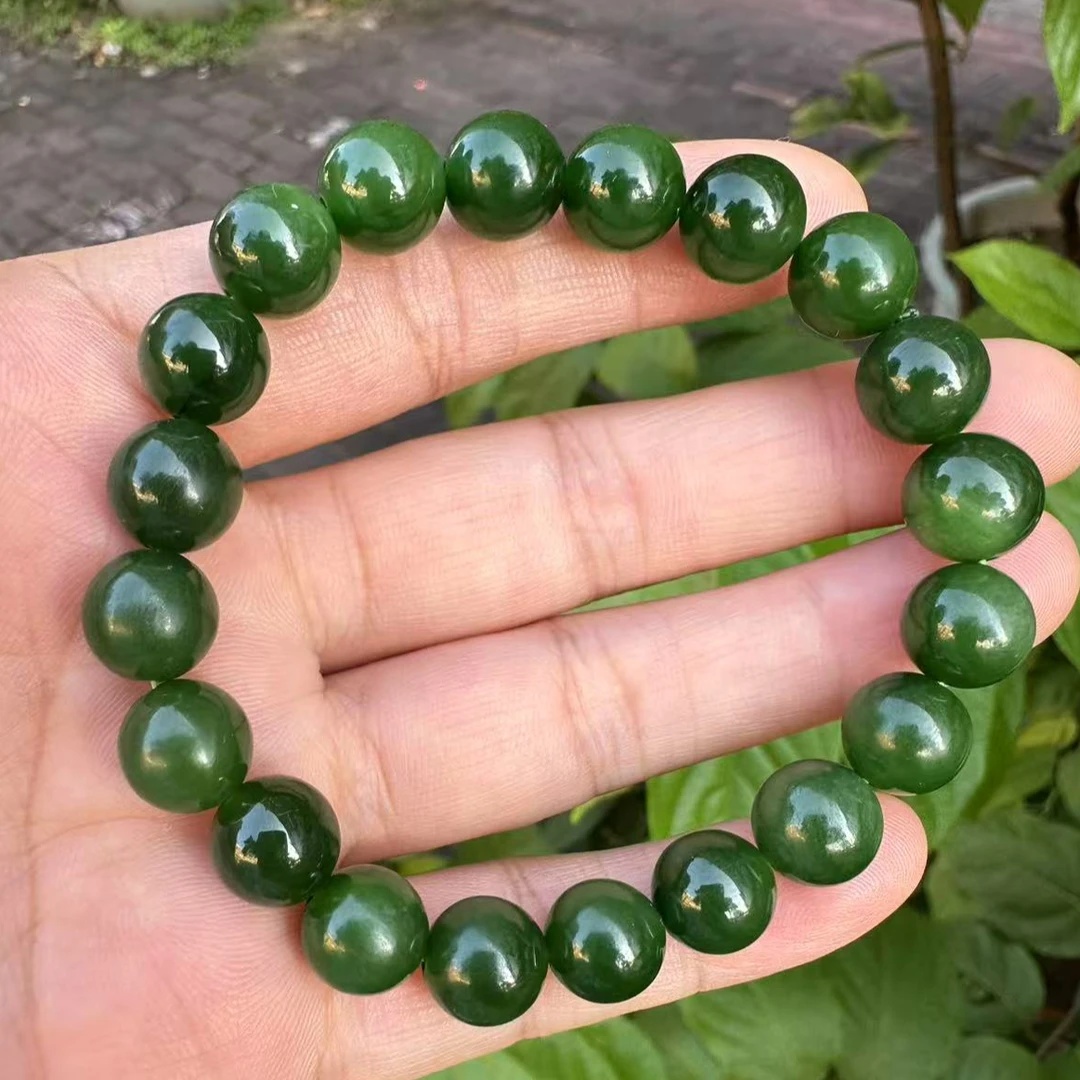 俄七菠菜绿手串卡10无黑点带红皮