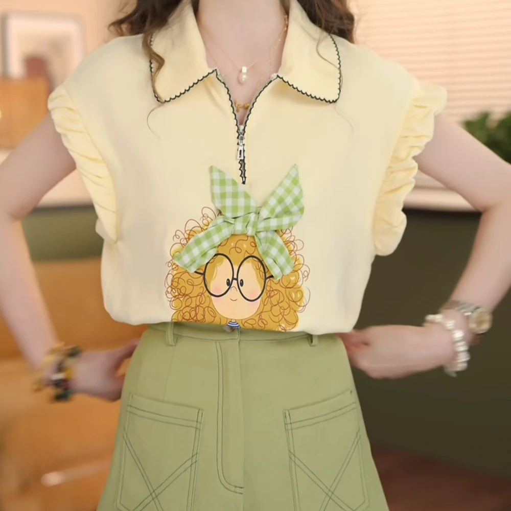 【小光闪烁】夏日百搭T恤女设计感显瘦休闲上衣C5206