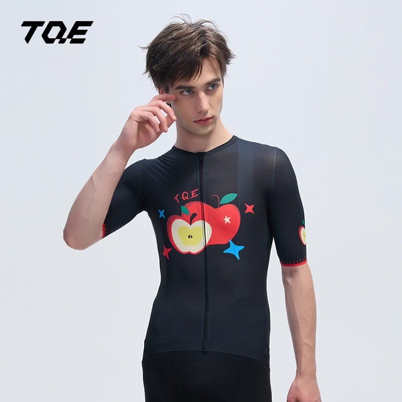 TQE 新款男士夏季印花公路车骑行服短袖男款速干透气户外骑行上衣