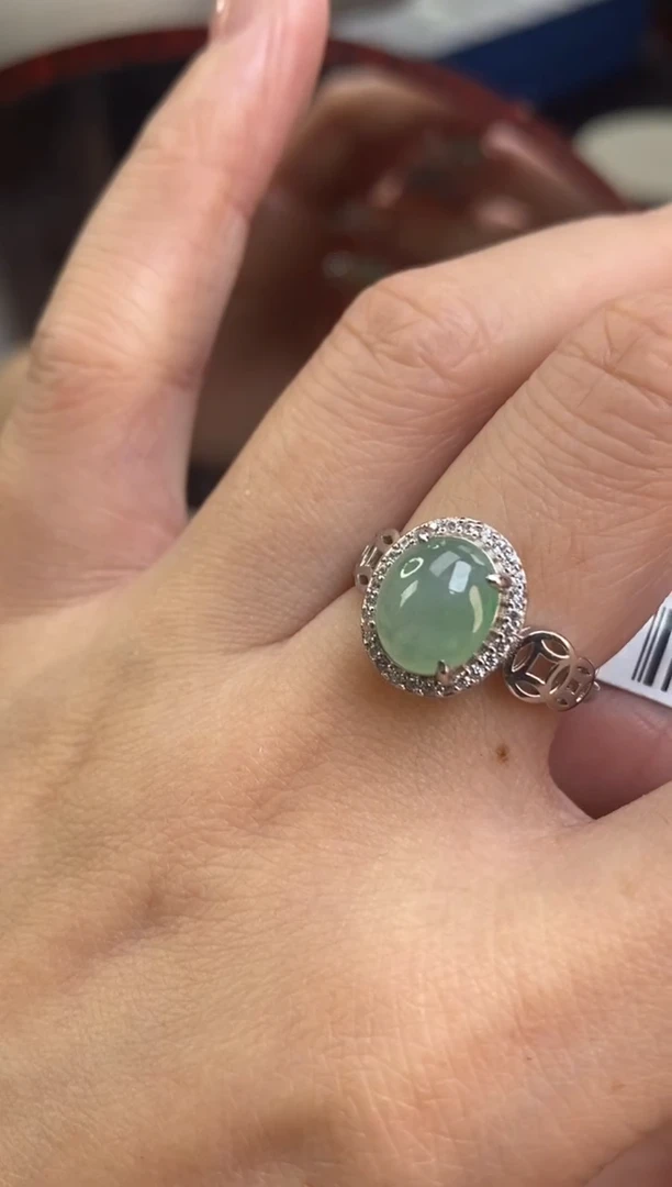 颈饰银S925镶嵌翡翠净货16284