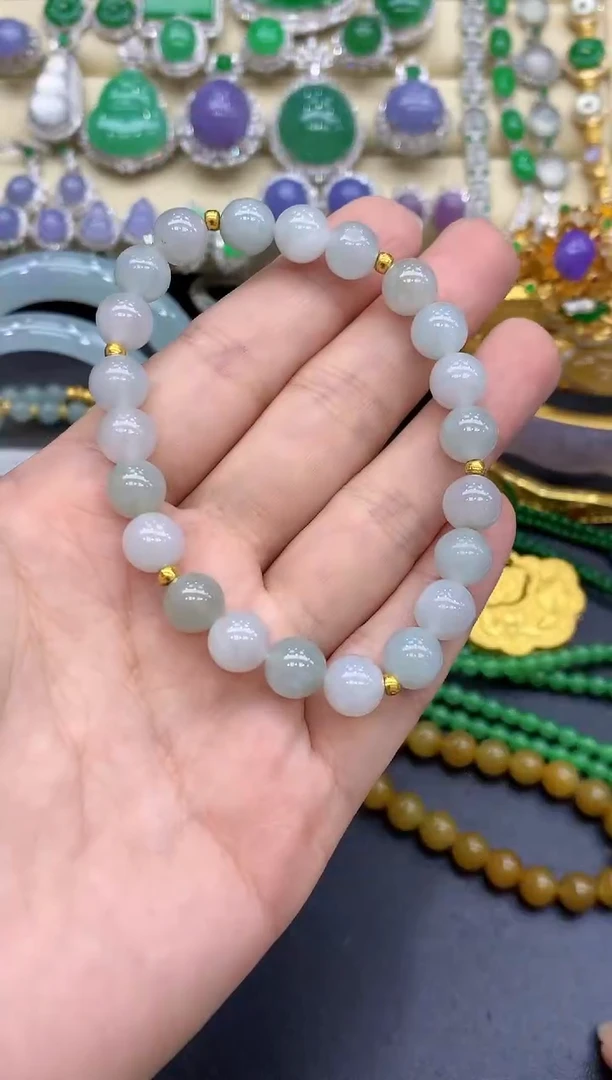 足金镶嵌手链翡翠174-中国好珍宝
