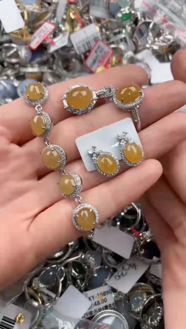 银S925镶嵌戒指翡翠999   2