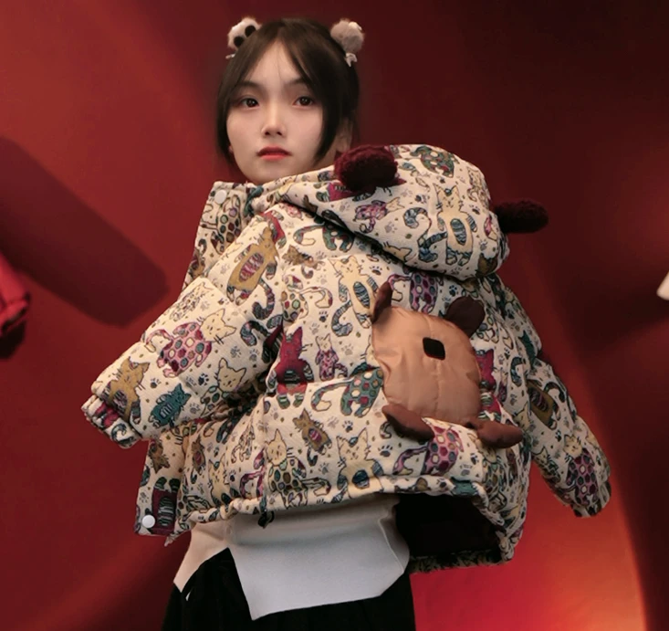 儿童棉服男宝女宝都可以穿的加厚卡通图案棉服