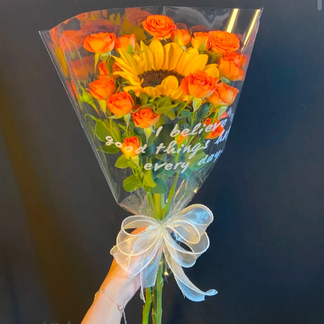套餐05  橙色芭比泡泡5支+中花向日葵3支