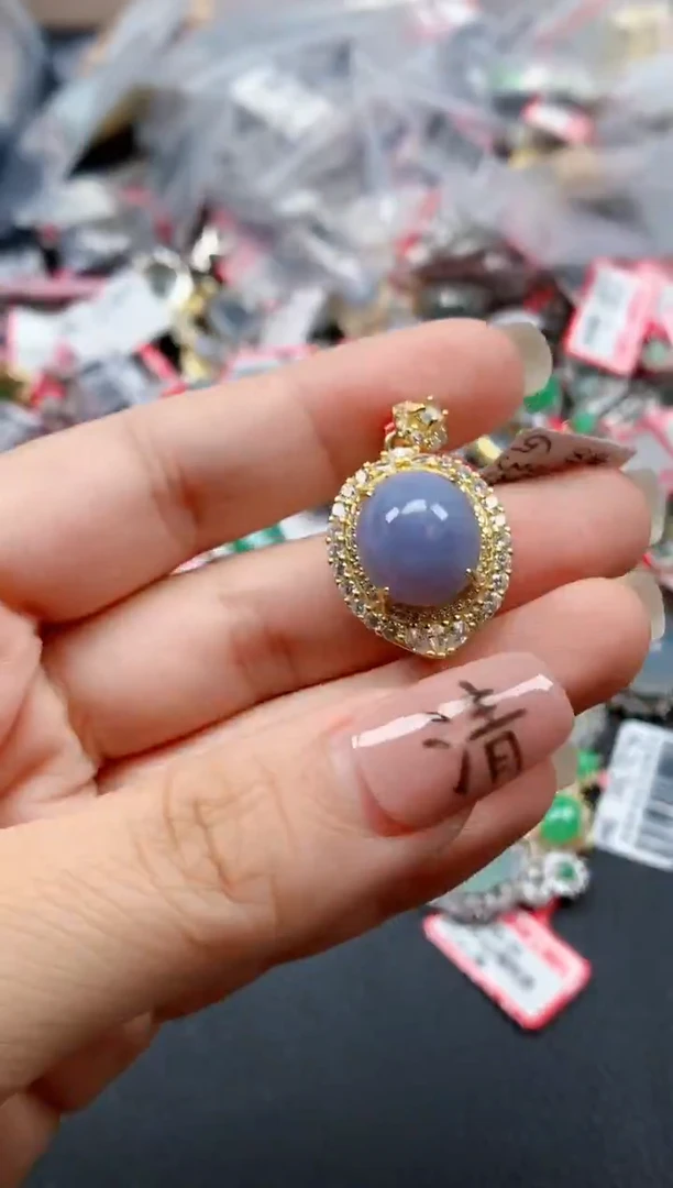 银S925镶嵌戒指翡翠天然A货缅甸翡翠