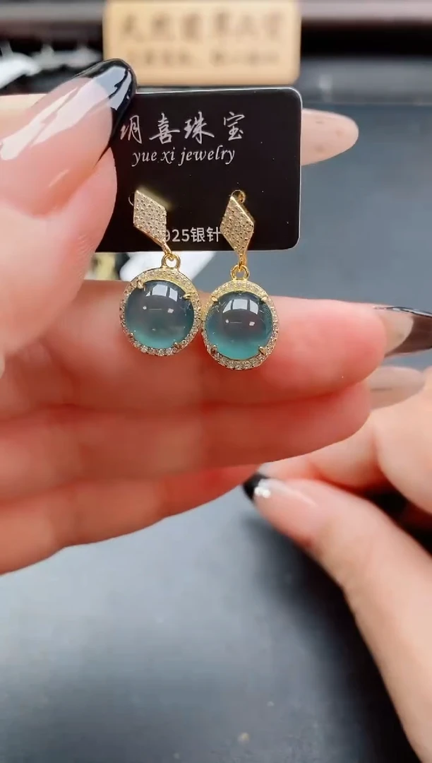 银S925镶嵌戒指翡翠1