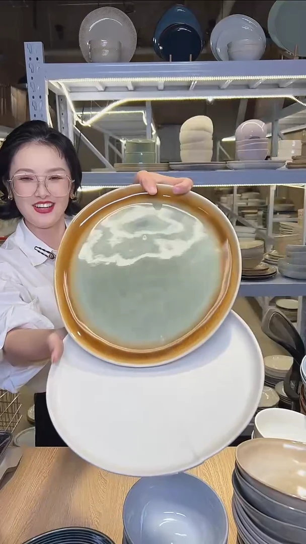 瓷401外贸尾货高温釉下彩陶瓷餐具默认微瑕