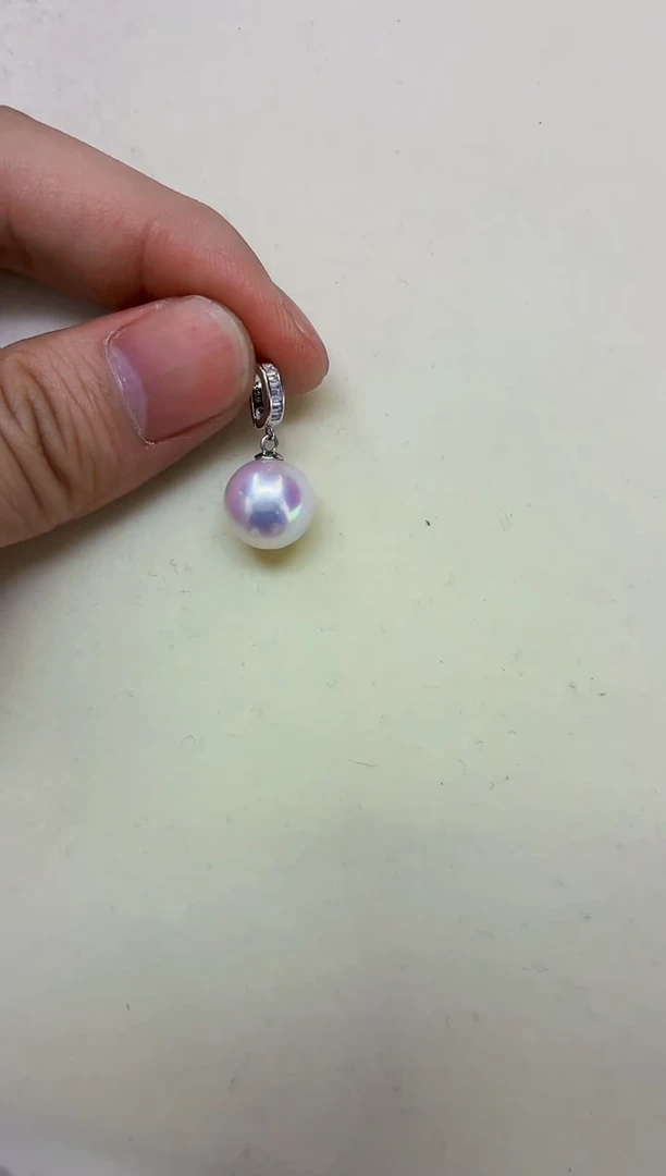 银S925镶嵌DA淡水珍珠吊坠 y1208
