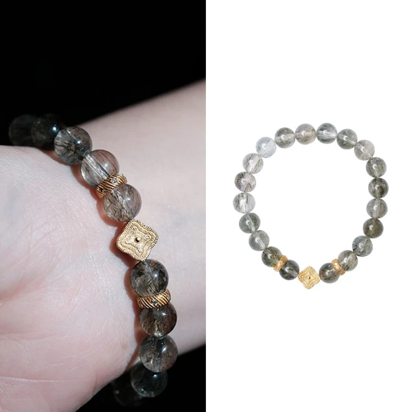 合金手链 五行木发晶女款手串手链手工简约