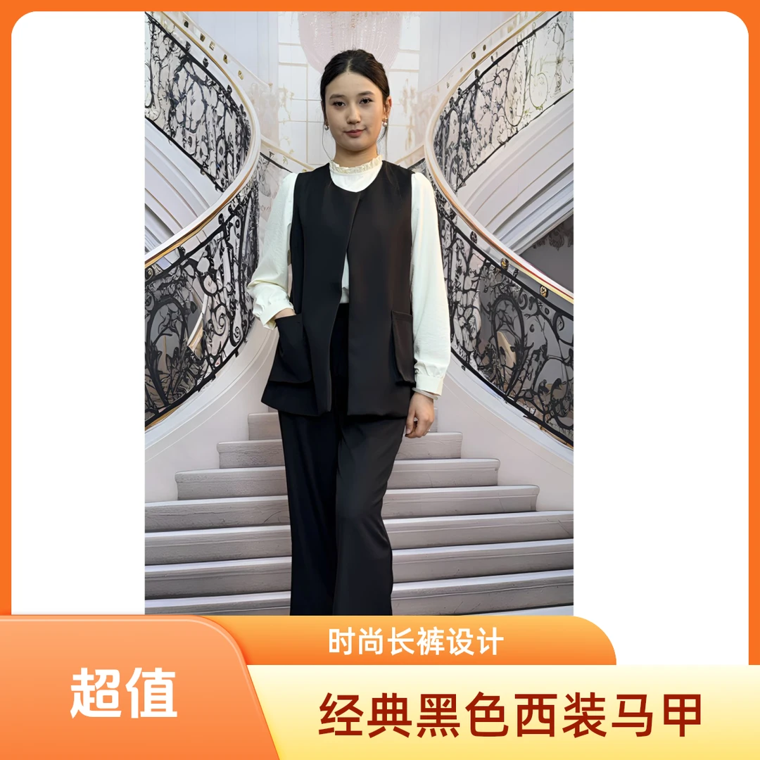 长袖显瘦三件套气质套装