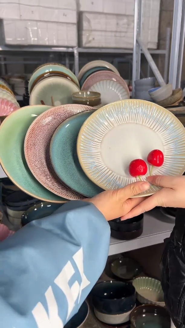 陶瓷外贸尾货瑕疵满20包邮X4小盘8英寸