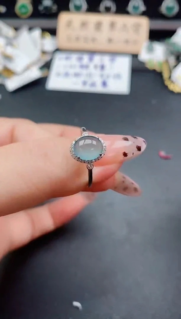 银S925镶嵌戒指翡翠12121