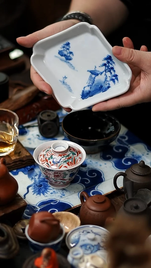 壶承青花功夫茶道具