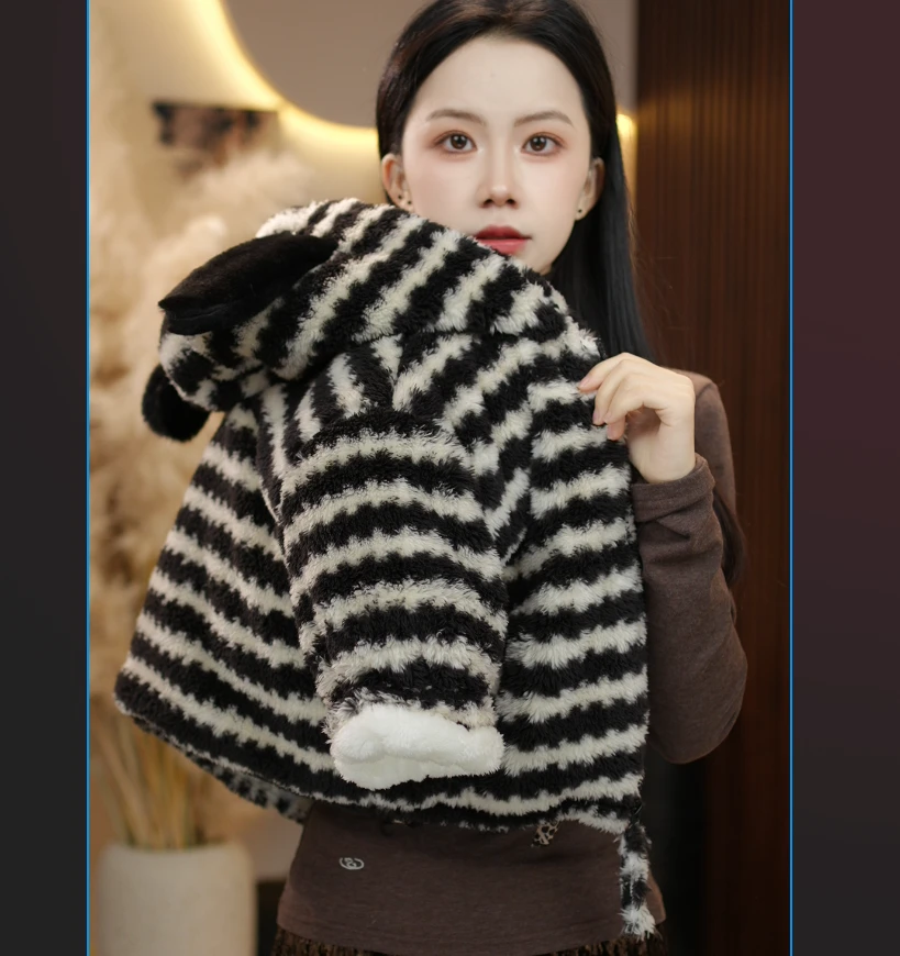 【baby】2025新秋冬儿童卡通加绒加厚百搭休闲毛毛衣家居服8836