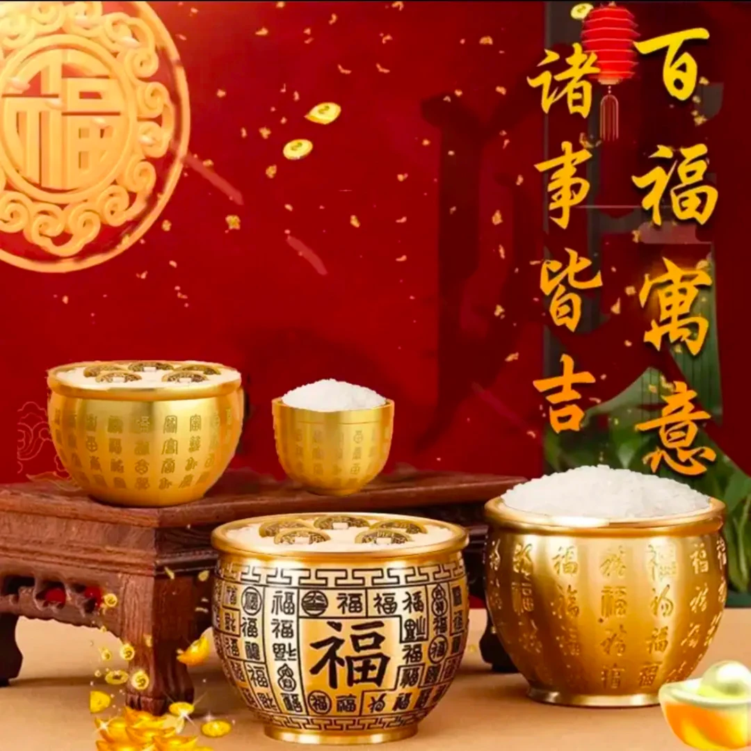【老师推荐】黄铜百福缸零钱缸米缸聚宝盆摆件高档喜庆吉祥装饰品