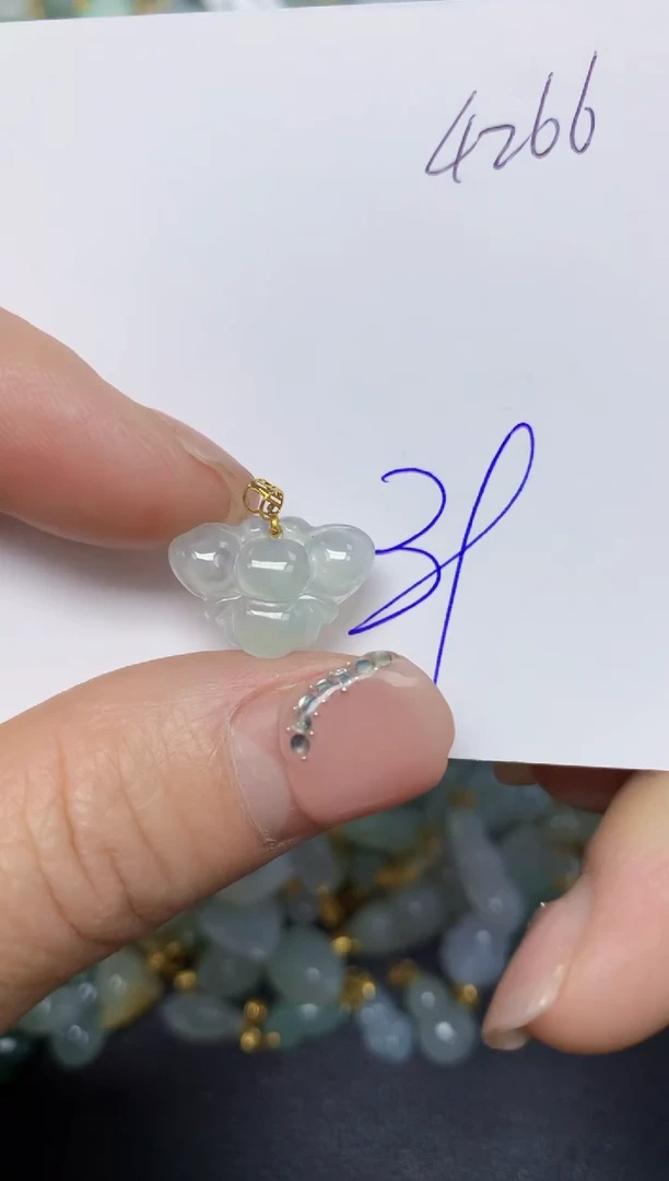 【闪购商品】翡翠挂件18K金镶嵌 天然翡翠A货