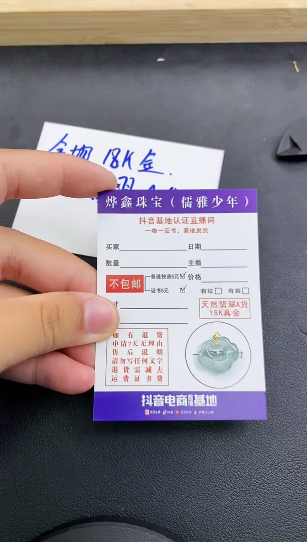 颈饰未镶嵌翡翠天然翡翠A货赠皮绳