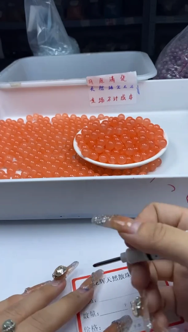 手饰南红玛瑙未镶嵌w1774南红冰柿子红10mm*20颗