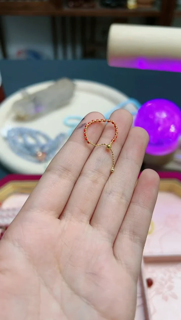 【闪购商品】18K金戒指/指环18k金绳戒*1 ZX