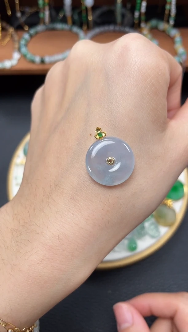 【闪购商品】翡翠吊坠(不含链)18K金镶嵌一个  JK633