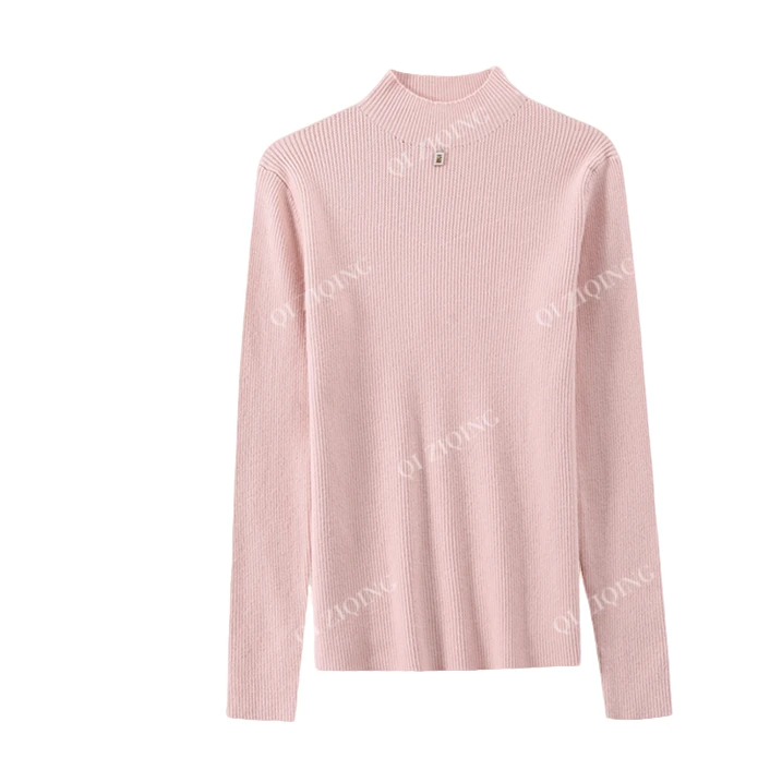 冬季新款百搭设计感纯色修身内搭毛衣688