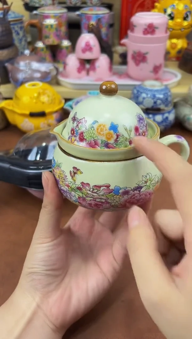 陶瓷茶具摆件旅行套组