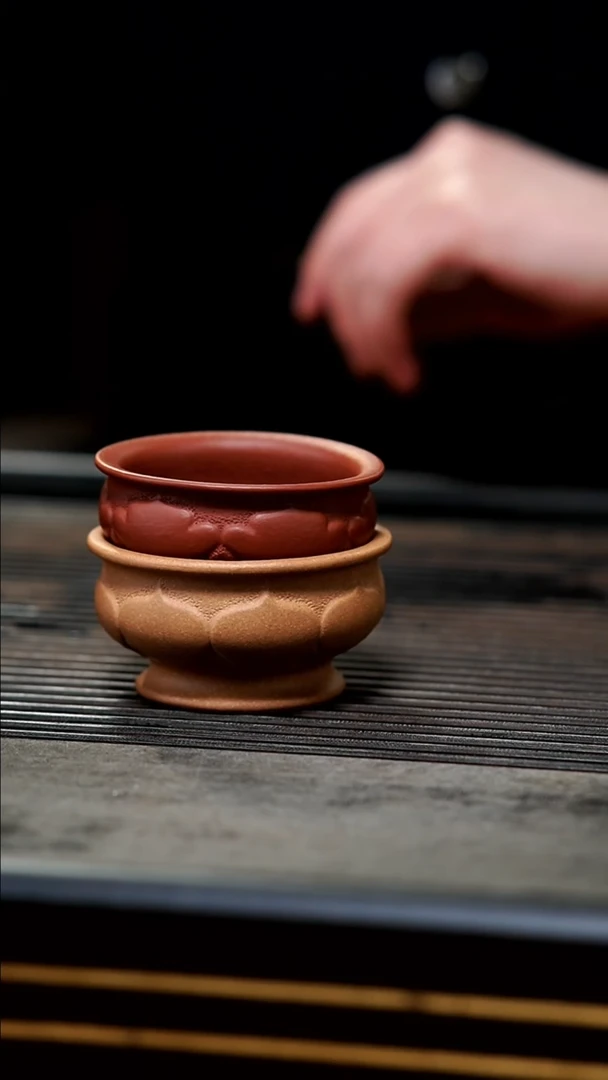 【闪购商品】紫砂茶壶莲花一万点心意套杯黄金段➕朱泥