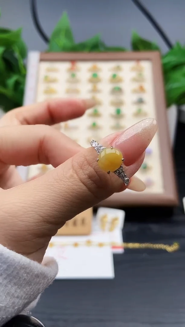 银S925镶嵌戒指翡翠12