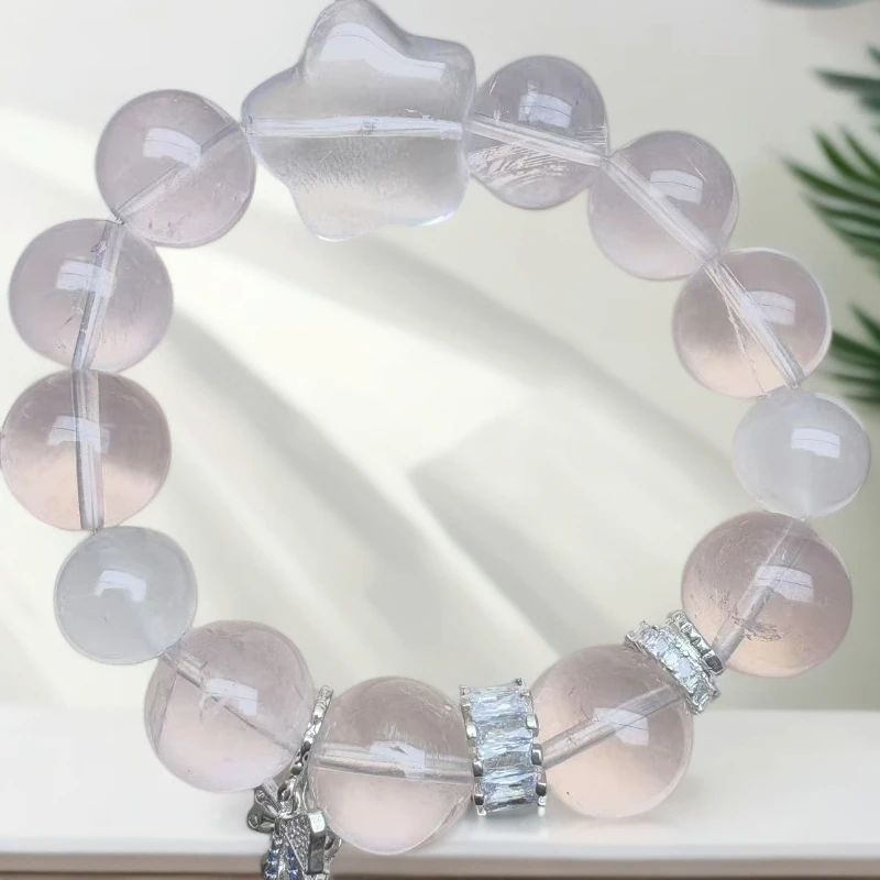 【亲和之星】天然莫桑比克星光粉水晶设计款多样性发一