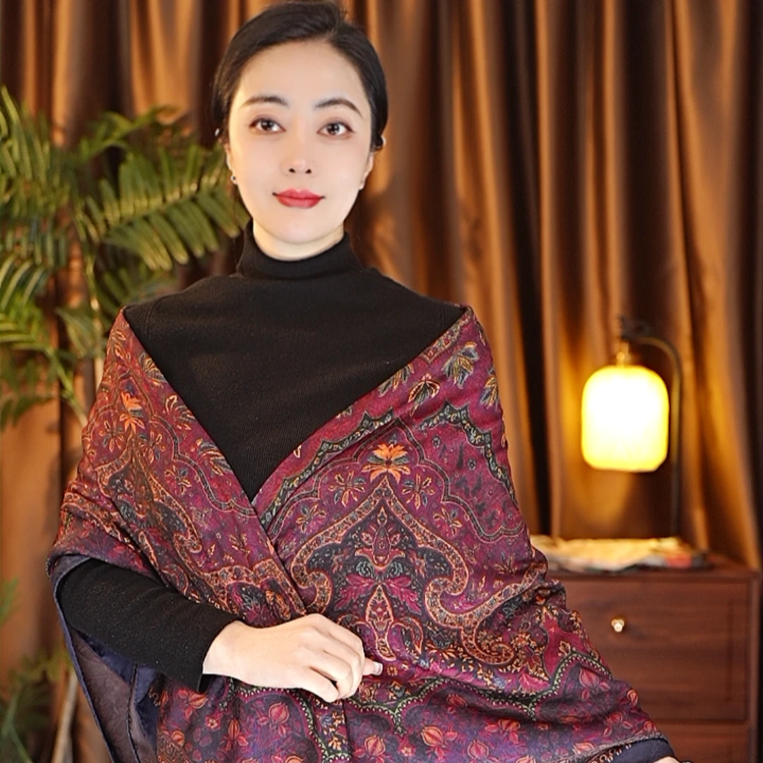 【佩斯利】140*140四经绞罗大方巾围巾女士丝巾百搭四季款复古风
