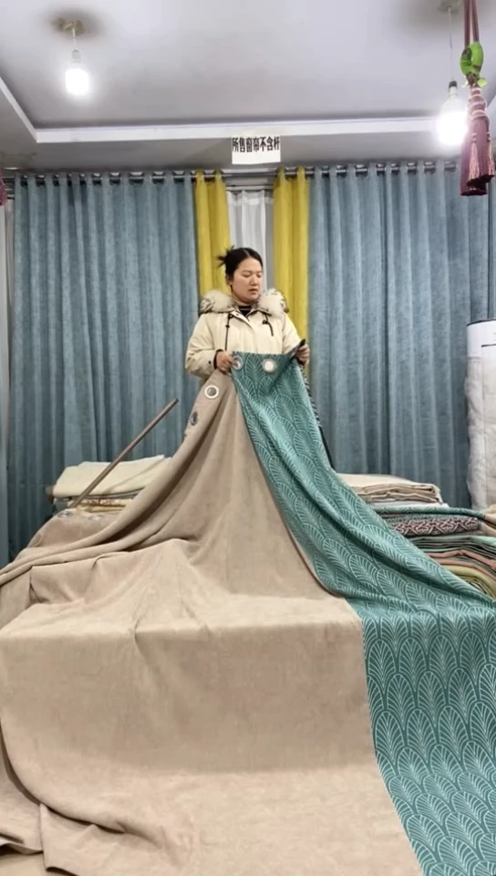 布成品窗帘     56+27