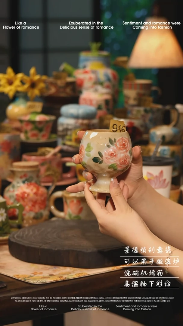 陶瓷景德镇高温釉下彩绘设计师款式