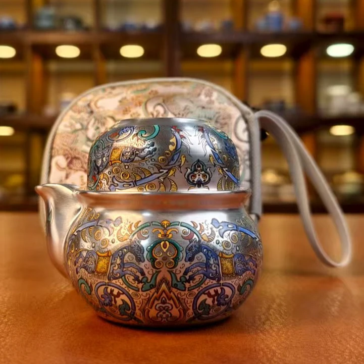 八骏图手抓泡茶器一壶一杯1101