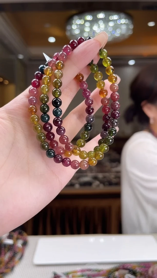 未镶嵌/碧玺项链6mm+多圈多样性发货