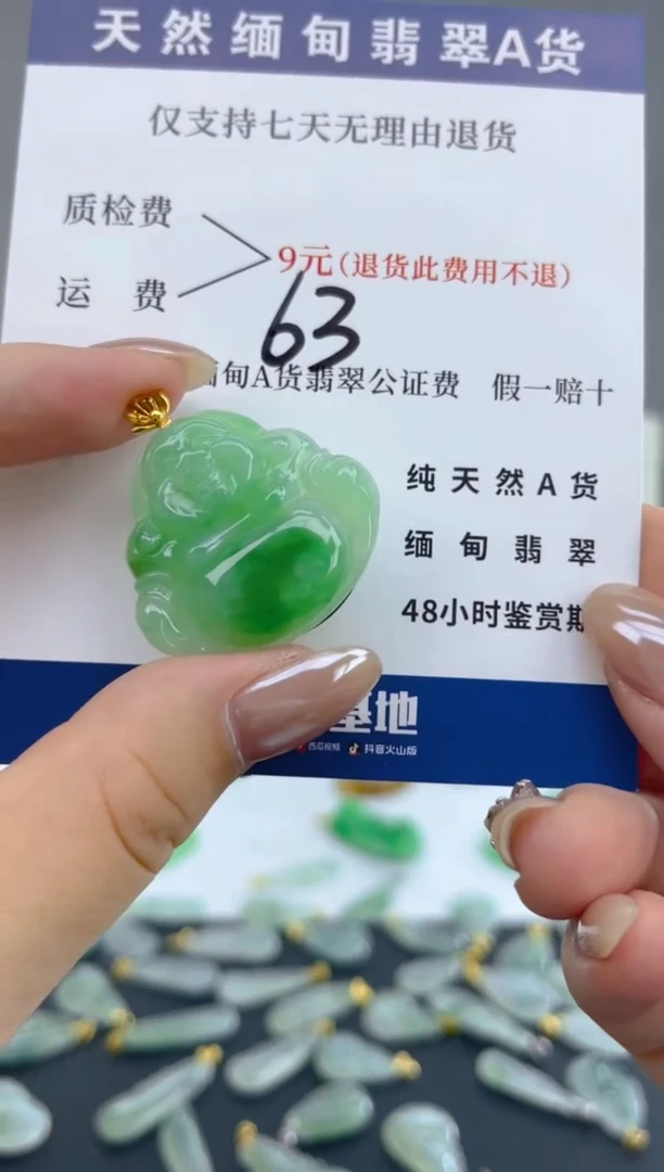 颈饰18K金镶嵌翡翠天然A货翡翠
