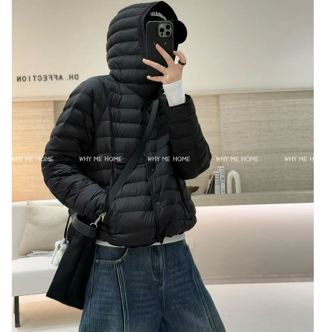 【轻羽如浮云】复古连帽外套百搭羽绒服90063