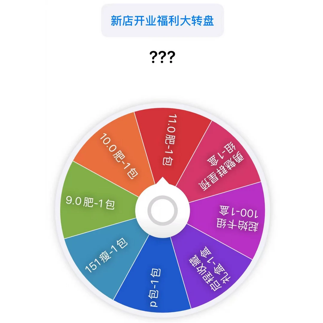 新店福利大转盘,各位老板祝欧