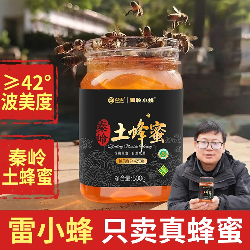 【众天】雷小蜂秦岭自家深山过滤土蜂蜜百花蜜保真秦岭土蜂蜜百花密