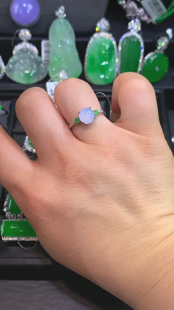 【闪购商品】翡翠戒指18K金镶嵌戒指